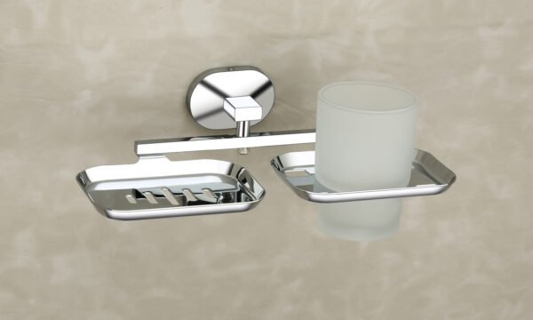 SOAP DISH WITH TUMBLER HOLDER