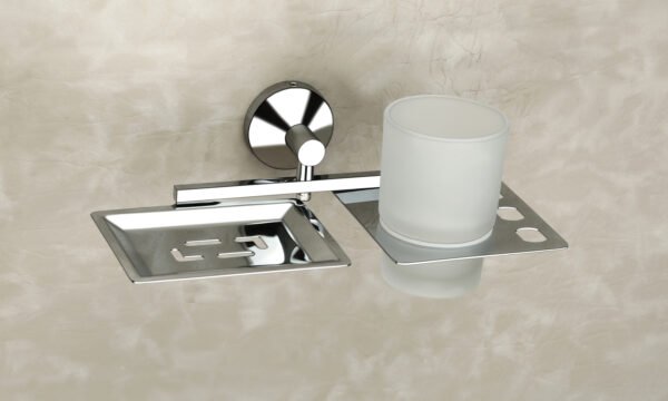 SOAP DISH WITH TUMBLER HOLDER