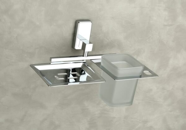 SOAP DISH WITH TUMBLER HOLDER