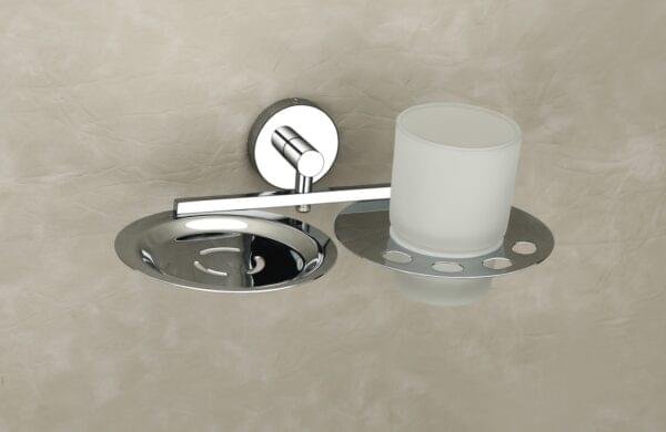 Rust-Proof Soap Dish with Glass Tumbler
