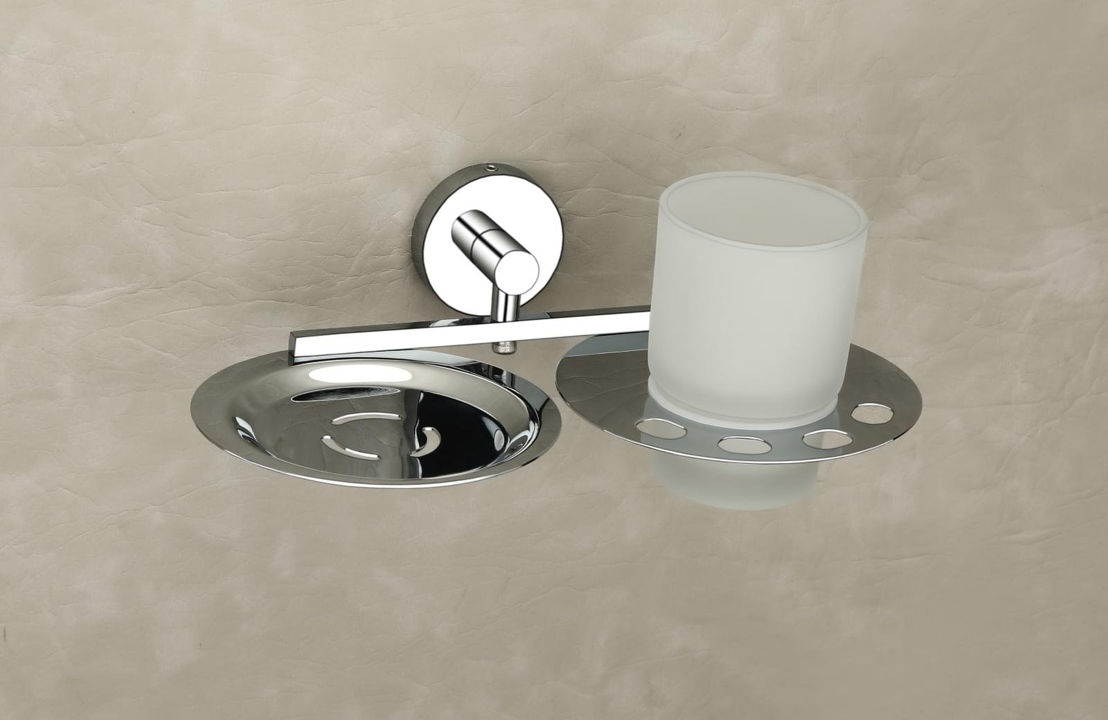 Rust-Proof Soap Dish with Glass Tumbler